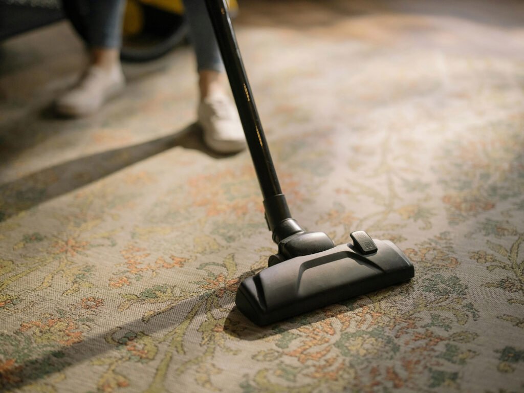 Close up of vacuum on carpet