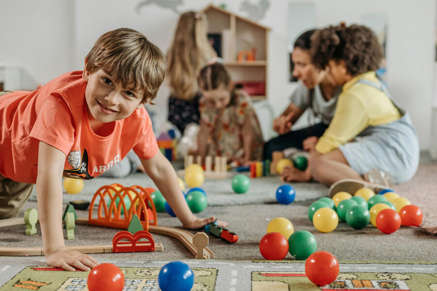 Kids playing in room